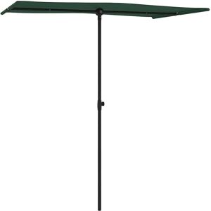 vidaXL Garden Parasol with Aluminium Pole 180x110 cm Green - Garden Parasol vidaXL Garden Parasol with Aluminium Pole 180x110 cm Green - Garden Parasol