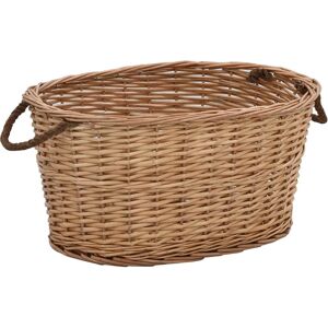 vidaXL Firewood Basket with Handles 58x42x29cm Natural Willow - Firewood Basket vidaXL Firewood Basket with Handles 58x42x29cm Natural Willow - Firewood Basket