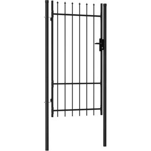 vidaXL Fence Gate Single Door Spike Top Steel - Fence Gate vidaXL Fence Gate Single Door Spike Top Steel - Fence Gate