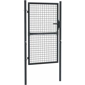 vidaXL Garden Gate Galvanized Steel 100x200 cm Grey - Garden Gate vidaXL Garden Gate Galvanized Steel 100x200 cm Grey - Garden Gate
