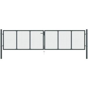 vidaXL Maschinentor Garten Tor Verzinkt Stahl 400x150 cm Grau - Gartentor vidaXL Maschinentor Garten Tor Verzinkt Stahl 400x150 cm Grau - Gartentor