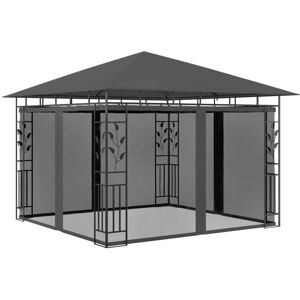 vidaXL Gazebo with Mosquito Net - Steel, 3x3x2.73 m, Anthracite vidaXL Gazebo with Mosquito Net - Steel, 3x3x2.73 m, Anthracite