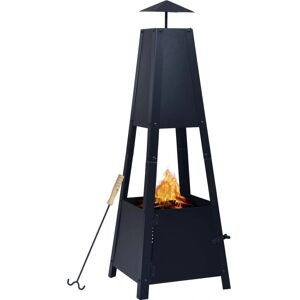 vidaXL Feuerstelle Schwarz Stahl Garten Feuerstelle - Feuerstelle vidaXL Feuerstelle Schwarz Stahl Garten Feuerstelle - Feuerstelle