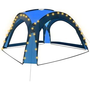 vidaXL Party Tent with LED and 4 Sidewalls Blue - Party Tent vidaXL Party Tent with LED and 4 Sidewalls Blue - Party Tent