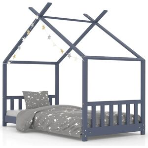 vidaXL Kinderbett Grau Massives Kiefernholz 80x160 cm - Kinderbett vidaXL Kinderbett Grau Massives Kiefernholz 80x160 cm - Kinderbett