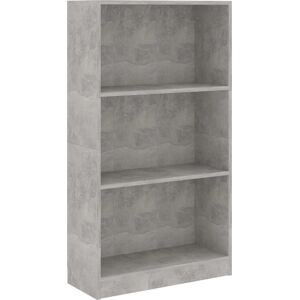 vidaXL 3-Tier Book Cabinet Concrete Grey Engineered Wood Bookcase Room Divider vidaXL 3-Tier Book Cabinet Concrete Grey Engineered Wood Bookcase Room Divider