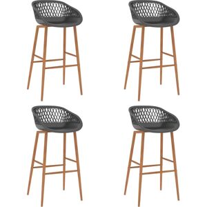 vidaXL 4 pcs Grey Bar Chairs Pub Bistro - Bar Chairs vidaXL 4 pcs Grey Bar Chairs Pub Bistro - Bar Chairs