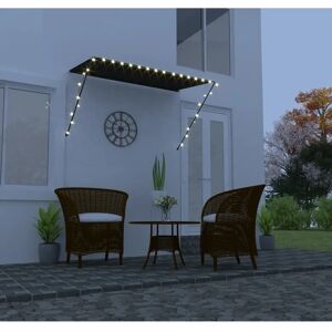 vidaXL Retractable Awning with LED - 250x150cm, Anthracite - Sunshade vidaXL Retractable Awning with LED - 250x150cm, Anthracite - Sunshade