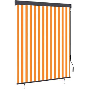 vidaXL Outdoor Roller Blind - 140 x 250 cm - White and Orange vidaXL Outdoor Roller Blind - 140 x 250 cm - White and Orange