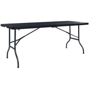 vidaXL Foldable Garden Table - 180x75x72 cm - Black - Garden Table vidaXL Foldable Garden Table - 180x75x72 cm - Black - Garden Table
