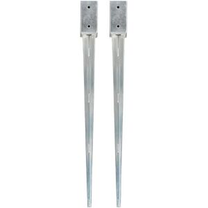 vidaXL Earth Skewers 2 pcs. Silver 7x7x90 cm - Ground Spike vidaXL Earth Skewers 2 pcs. Silver 7x7x90 cm - Ground Spike