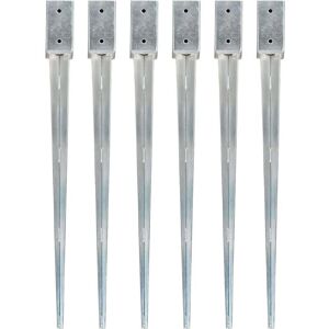 vidaXL Ground Spikes 6 pcs Silver - Ground Spikes vidaXL Ground Spikes 6 pcs Silver - Ground Spikes