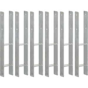 vidaXL Fence Anchors 6 pcs Silver 9x6x60 cm Galvanised Steel - Fence Anchors vidaXL Fence Anchors 6 pcs Silver 9x6x60 cm Galvanised Steel - Fence Anchors