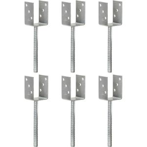 vidaXL Post Support - Galvanized Steel - 7×6×30 cm - Fence Anchor vidaXL Post Support - Galvanized Steel - 7×6×30 cm - Fence Anchor