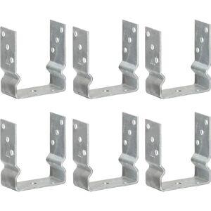 vidaXL Post carrier 12×6×15 cm U-shape galvanized steel - Post carrier vidaXL Post carrier 12×6×15 cm U-shape galvanized steel - Post carrier