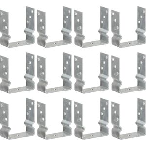 vidaXL Fence Anchors 12 pcs Silver 12x6x15 cm Galvanised Steel - Fence Anchors vidaXL Fence Anchors 12 pcs Silver 12x6x15 cm Galvanised Steel - Fence Anchors