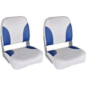 vidaXL Boat Seats 2 pcs. Foldable Backrest with Blue-White Pillow - Boat Seats vidaXL Boat Seats 2 pcs. Foldable Backrest with Blue-White Pillow - Boat Seats