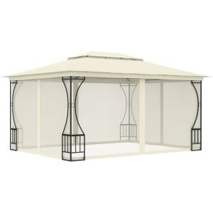 vidaXL Pavilion with Net 300x400x265 cm Cream - Gazebo vidaXL Pavilion with Net 300x400x265 cm Cream - Gazebo