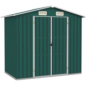vidaXL Garden Shed Green Galvanised Steel Outdoor Tool Storage House Cupboard - Garden Shed vidaXL Garden Shed Green Galvanised Steel Outdoor Tool Storage House Cupboard - Garden Shed