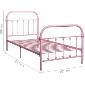 VidaXL Bed Frame Pink Metal 90x200 cm - Bed Frame VidaXL Bed Frame Pink Metal 90x200 cm - Bed Frame