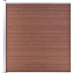 vidaXL Garden Fence WPC 175x186 cm Brown Outdoor Backyard Fencing Wall Panel - Garden Fence Panel vidaXL Garden Fence WPC 175x186 cm Brown Outdoor Backyard Fencing Wall Panel - Garden Fence Panel