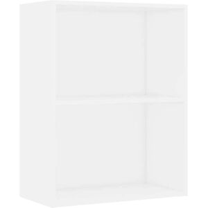 vidaXL 2-Tier White Book Cabinet 60x30x76.5 cm Engineered Wood Shelf vidaXL 2-Tier White Book Cabinet 60x30x76.5 cm Engineered Wood Shelf