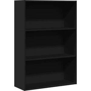 vidaXL 2-Tier Book Cabinet - Black Engineered Wood - Book Cabinet vidaXL 2-Tier Book Cabinet - Black Engineered Wood - Book Cabinet
