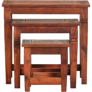 vidaXL Acacia Nested Tables Set 3 Antique Style vidaXL Acacia Nested Tables Set 3 Antique Style