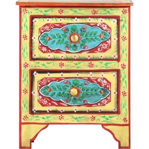 vidaXL Solid Mango Wood Bedside Cabinet - 2 Drawers Nightstand vidaXL Solid Mango Wood Bedside Cabinet - 2 Drawers Nightstand