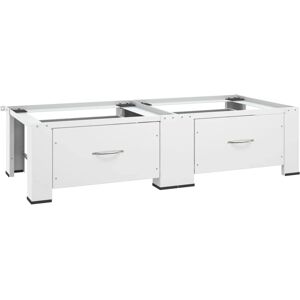vidaXL Double Washing and Drying Machine Pedestal - White vidaXL Double Washing and Drying Machine Pedestal - White