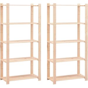 vidaXL Storage Shelves - 5 Tier Pine 2 pcs. vidaXL Storage Shelves - 5 Tier Pine 2 pcs.