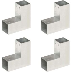 vidaXL Post Connectors - Galvanised Metal 71x71 mm - Set of 4 vidaXL Post Connectors - Galvanised Metal 71x71 mm - Set of 4