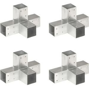 vidaXL Post Connectors - 4 pcs X Shape Galvanised Metal - 71x71 mm - Post Connectors vidaXL Post Connectors - 4 pcs X Shape Galvanised Metal - 71x71 mm - Post Connectors