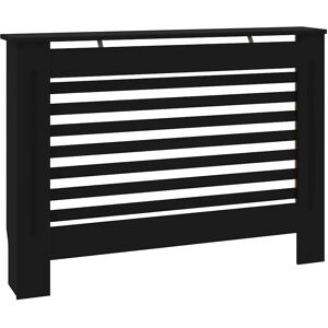 vidaXL Radiator Cover Black MDF 112x19x81 cm - Radiator Cover vidaXL Radiator Cover Black MDF 112x19x81 cm - Radiator Cover