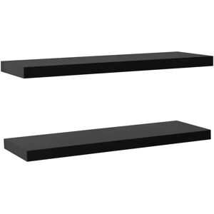 vidaXL Black Floating Wall Shelves Set 120x20x3.8cm vidaXL Black Floating Wall Shelves Set 120x20x3.8cm