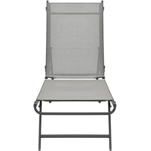 vidaXL Outdoor Chair Grey - Lounge Steel, Textile vidaXL Outdoor Chair Grey - Lounge Steel, Textile