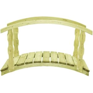vidaXL Ponte da giardino con ringhiera - Legno di pino impregnato - 170x74x105 cm - Ponte da giardino vidaXL Ponte da giardino con ringhiera - Legno di pino impregnato - 170x74x105 cm - Ponte da giardino