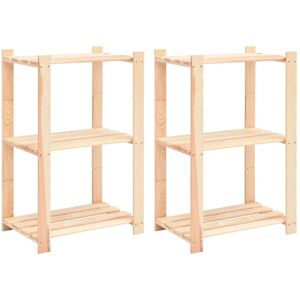 vidaXL Storage Shelves - 3-Tier Solid Wood Pine - 60x38x90cm vidaXL Storage Shelves - 3-Tier Solid Wood Pine - 60x38x90cm