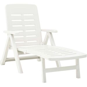 vidaXL Folding Plastic Lounger - White vidaXL Folding Plastic Lounger - White