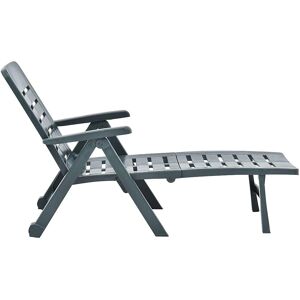 vidaXL Folding Plastic Lounger - Green vidaXL Folding Plastic Lounger - Green