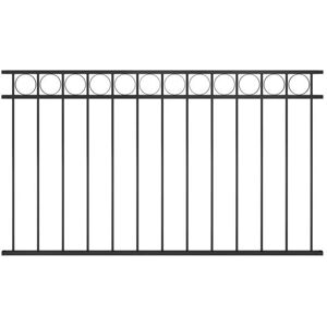vidaXL Steel Fence Panel 1.7x0.8m Black - Garden Fence vidaXL Steel Fence Panel 1.7x0.8m Black - Garden Fence