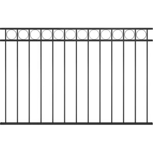 vidaXL Steel Fence Panel 1.7x1m Black Garden Boundary vidaXL Steel Fence Panel 1.7x1m Black Garden Boundary