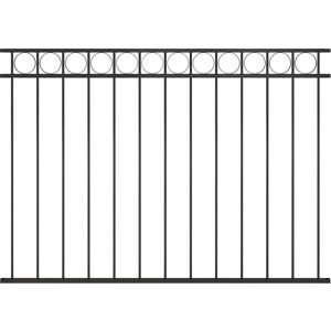vidaXL Steel Fence Panel 1.7x1.2 m Black - Fence Panel vidaXL Steel Fence Panel 1.7x1.2 m Black - Fence Panel
