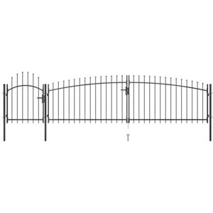 vidaXL Garden Fence Gate with Spear Top Black - Garden Fence Gate vidaXL Garden Fence Gate with Spear Top Black - Garden Fence Gate