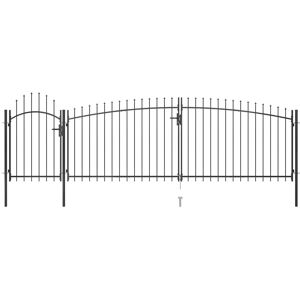 vidaXL Garden Fence Gate - Black 5x2 m Stylish Security Barrier vidaXL Garden Fence Gate - Black 5x2 m Stylish Security Barrier