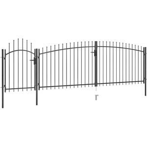 vidaXL Garden Fence Gate - Black 5x2 m Stylish Security Barrier vidaXL Garden Fence Gate - Black 5x2 m Stylish Security Barrier