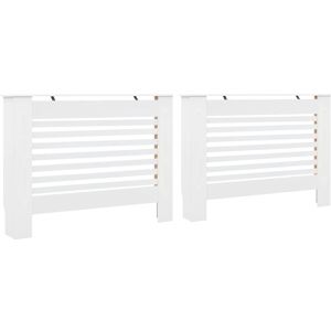 vidaXL 2x Radiator Covers White MDF Living Room Bedroom Heater Cabinet Shelf - Radiator Cover vidaXL 2x Radiator Covers White MDF Living Room Bedroom Heater Cabinet Shelf - Radiator Cover