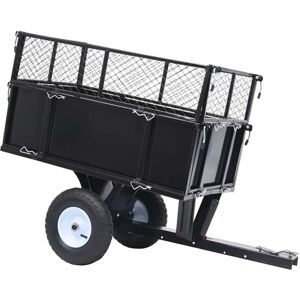 vidaXL Tipping Trailer for Lawn Mower - 150 kg Load Garden Dump Wheelbarrow vidaXL Tipping Trailer for Lawn Mower - 150 kg Load Garden Dump Wheelbarrow