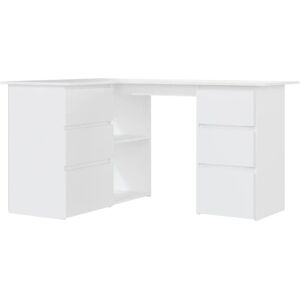 vidaXL Corner Desk White - 145x100x76 cm - Engineered Wood vidaXL Corner Desk White - 145x100x76 cm - Engineered Wood