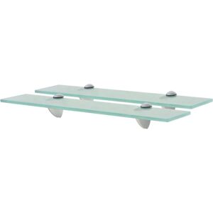 vidaXL Floating Shelves 2 pcs Glass 50x10 cm - Floating Shelves vidaXL Floating Shelves 2 pcs Glass 50x10 cm - Floating Shelves